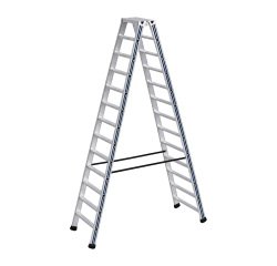 Scala a doppia salita STP Pikasso per uso industriale in alluminio, 13 gradini