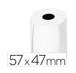 Rollo sumadora térmico q-connect 57 mm ancho x 47mm diametro para tpv sin bisfenol a papel de 70 g/m2