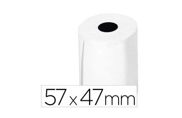 Rollo sumadora térmico q-connect 57 mm ancho x 47mm diámetro para tpv sin bisfenol a papel de 70 g/m2