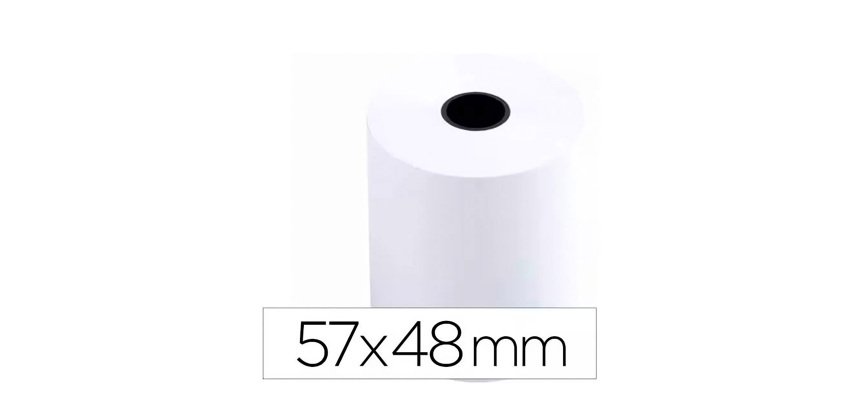 Rollo sumadora q-connect térmico 57 mm ancho x 48 mm diametro sin bisfenol a 57 gr/m2