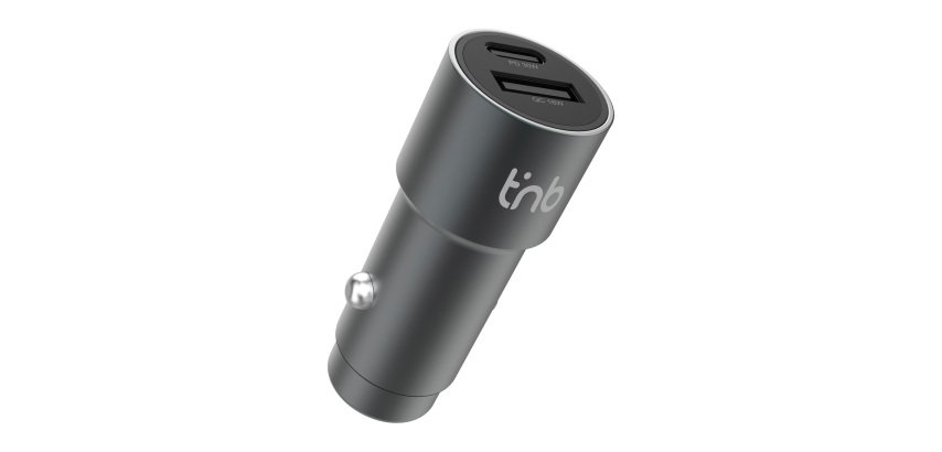 USB-C + USB-A 48 W T'nB Autolader sigarettenaansteker – Dubbele poort snelladen