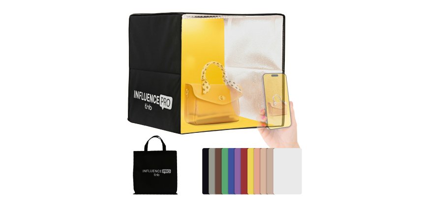 Portable LED Photo Mini Studio T'nB 40 x 40 x 40 cm – Foldable Studio for Professional Photos