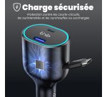 T'nB 50 W sigarettenaansteker oplader met intrekbare USB-C kabel - Snelle oplading in de auto