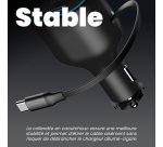T'nB 50 W sigarettenaansteker oplader met intrekbare USB-C kabel - Snelle oplading in de auto