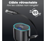 T'nB 50 W sigarettenaansteker oplader met intrekbare USB-C kabel - Snelle oplading in de auto
