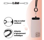 Câble tour de cou USB-C vers USB-C 60 W  1,6m 2-en-1  noir T'nB