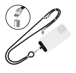 Câble tour de cou USB-C vers USB-C 60 W  1,6m 2-en-1  noir T'nB