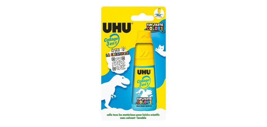 Colle 3 en 1 Funtastic Colors Uhu - flacon de 31 ml