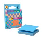 Distributeur Z-notes bleues repositionnables recyclées Super Sticky Post-it 76 x 76 mm - bloc de 90 feuilles