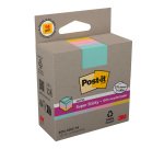 Notes repositionnables recyclés couleur Super Sticky Post-it 76 x 76 mm - bloc de 276 feuilles