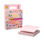 Distributeur Z-notes roses repositionnables recyclées Super Sticky Post-it 76 x 76 mm - bloc de 90 feuilles