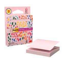 Distributeur Z-notes roses repositionnables recyclées Super Sticky Post-it 76 x 76 mm - bloc de 90 feuilles