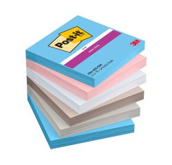 Notes repositionnables couleurs Simply Serene Super Sticky Post-it 76 x 76 mm - bloc de 90 feuilles