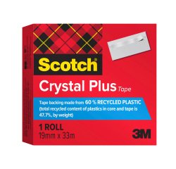 Recyceltes Klebeband Scotch Crystal Plus - Breite 19 mm x Länge 33 m