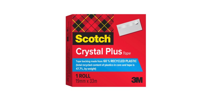 Recyceltes Klebeband Scotch Crystal Plus - Breite 19 mm x Länge 33 m