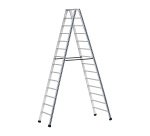 Scala a doppia salita STP Pikasso per uso industriale in alluminio, 14 gradini