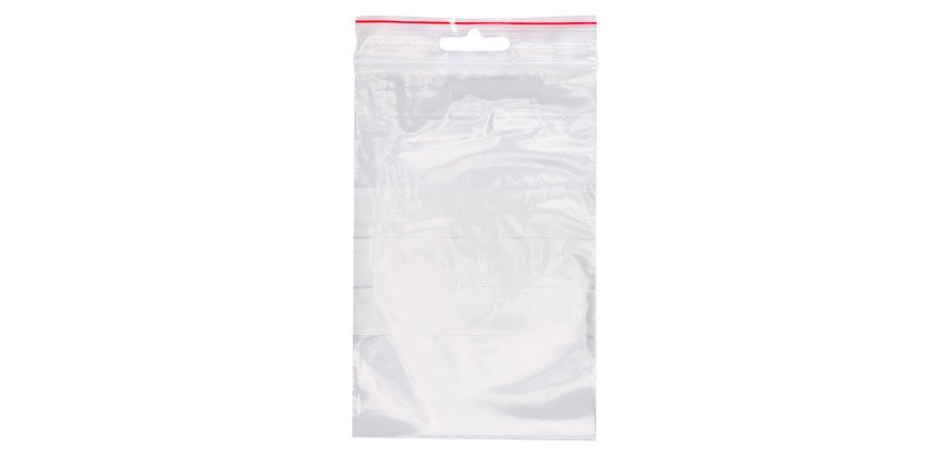 Sachet Zip transparent 80 x 120 mm avec bande d'écriture - 50 microns - Carton de 1000