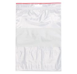 Sachet Zip transparent 170 x 230 mm avec bande d'écriture - 50 microns - Carton de 1000