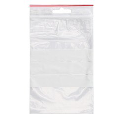 Sachet Zip transparent 100 x 150 mm avec bande d'écriture - 50 microns - Carton de 1000