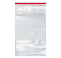 Sachet Zip transparent 60 x 80 mm avec bande d'écriture - 50 microns - Carton de 1000