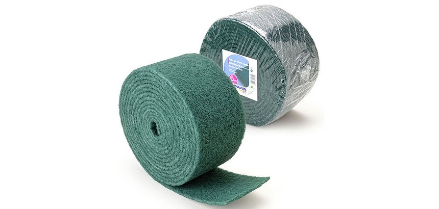 Rollo de fibra verde extra abrasiva Indusdel 13 x 600 cm - uso intensivo