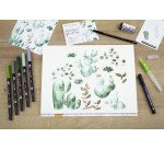 Coffret aquarelle Tombow Greenery avec feutres ABT Dual Brush Pen
