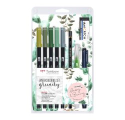 Coffret aquarelle Tombow Greenery avec feutres ABT Dual Brush Pen