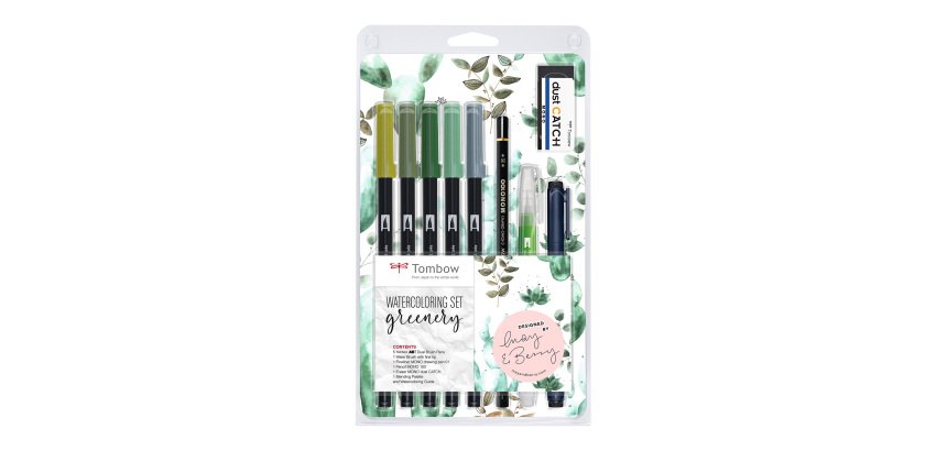 Coffret aquarelle Tombow Greenery avec feutres ABT Dual Brush Pen