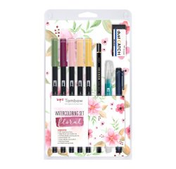 Coffret aquarelle Tombow Floral avec feutres ABT Dual Brush Pen