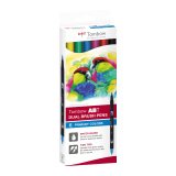 Feutres pinceaux aquarellables double pointe Tombow ABT Dual Brush Pen – Couleurs primaires – Pochette de 6