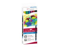 Tombow ABT Dual Brush Pen Watercolor Brush Markers Double Tip – Primary Colors – Set of 6