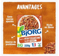 Recette méditerranéenne Tagine Veggie Bio Bjorg - Sachet de 220 g