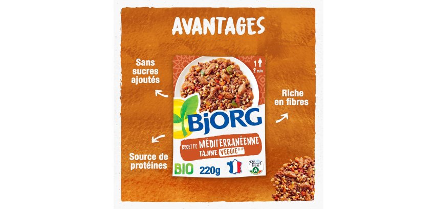 Recette méditerranéenne Tagine Veggie Bio Bjorg - Sachet de 220 g