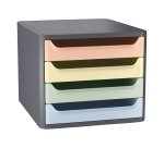 Module de classement CEP First 4 tiroirs, couleurs pastel