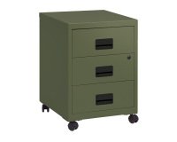 Mobile metal file cabinet with wheels Budget 3 drawers