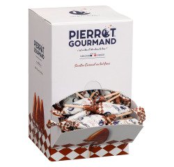 Sucettes caramel au lait frais Pierrot Gourmand - Boîte distributrice de 100