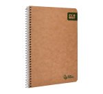 Cuaderno espiral liderpapel a5 4x4 mm Ecouse tapa cartulina kraft 80h papel reciclado 80 g