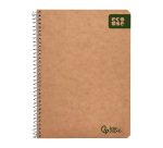 Cuaderno espiral liderpapel a5 4x4 mm Ecouse tapa cartulina kraft 80h papel reciclado 80 g
