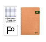 Cuaderno espiral liderpapel A4 4x4 mm Ecouse tapa cartulina kraft 80h papel reciclado 80 g