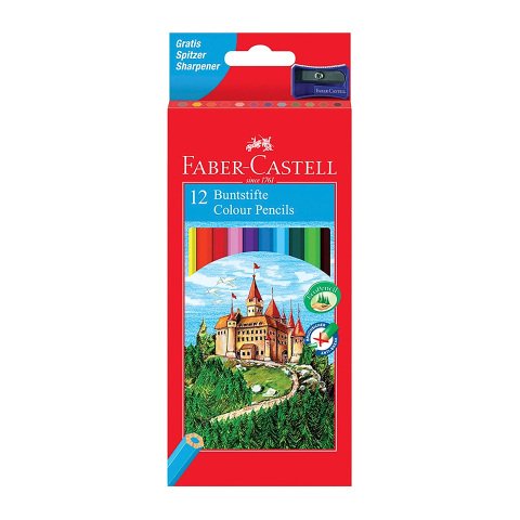 Lapices de colores faber castell hexagonal madera reforestada caja de 12 unidades colores surtidos