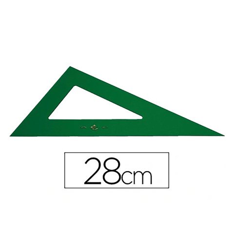 Cartabón Faber Castell 28 cm plastico verde