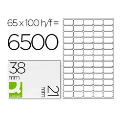 Etiqueta adhesiva q-connect kf01581 tamaño 38,1x21,2mm - Caja 100 hojas A4