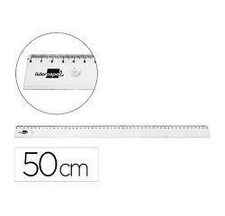 Regla liderpapel plastico irrompible transparente 50 cm