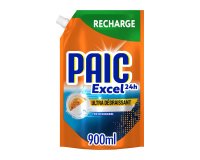 Liquide vaisselle mains Paic Excel 24h ultra-dégraissant - Recharge de 900 ml