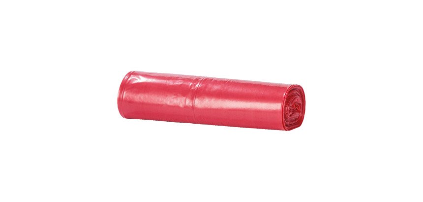Bolsas de basura industrial rojo 100L - rollo de 10