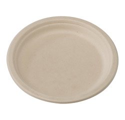 Assiette en canne à sucre Ø 23 cm - Lot de 50