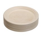 Assiette en canne à sucre Ø 23 cm, blanche - Lot de 50