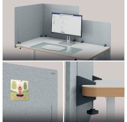 Divisorio per scrivania regolabile in altezza, 70 x 80 cm Leitz