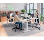 Scrivania compatta piano l 140 x p 80 cm elettrica elevabile Sit-Stand Leitz Ergo colore bianco altezza 72 - 118 cm