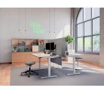 Scrivania compatta piano l 140 x p 80 cm elettrica elevabile Sit-Stand Leitz Ergo colore bianco altezza 72 - 118 cm